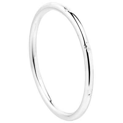 四叶草足银9999实心素圈手镯