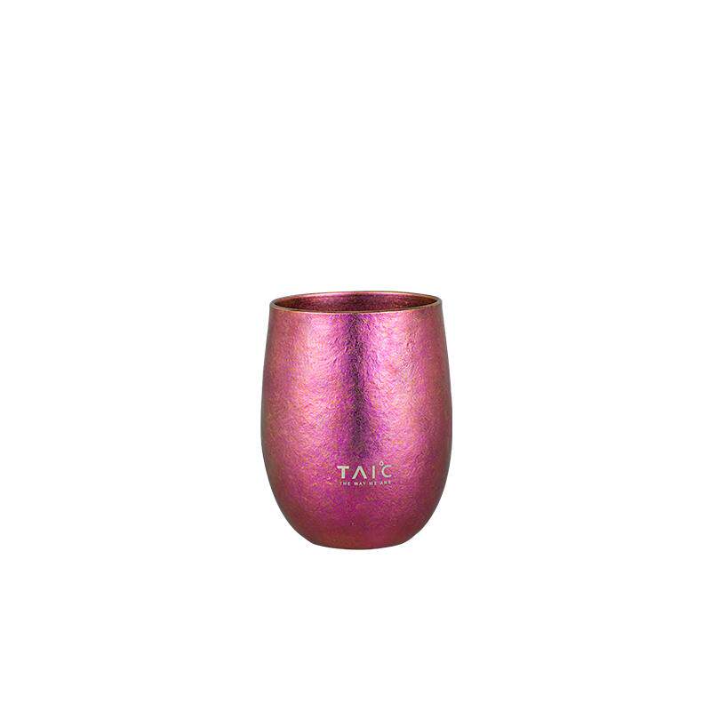 TAIC太可纯钛咖啡杯金属双层隔热啤酒隔温英国早餐杯圆融杯200ml