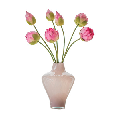 荷花仿真花客厅插花荷叶假花摆设