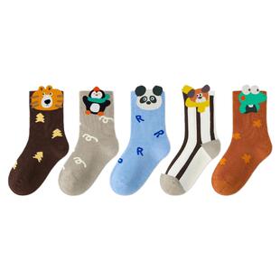 男童袜子秋冬款纯棉无骨中筒袜儿童冬季可爱潮袜卡通童袜男孩棉袜