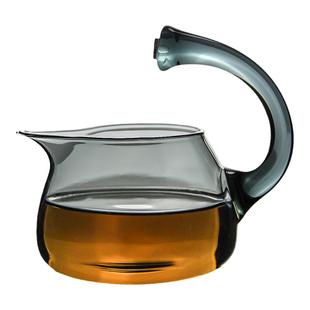 高档烟灰色玻璃全自动登高懒人喝茶茶具配件懒人茶具引把公杯烟灰