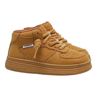 真皮女童加绒靴子2025冬季儿童软底马丁靴保暖二棉男童高帮雪地鞋