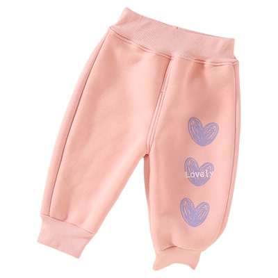 女童加绒裤子冬装2025新款加厚儿童卫裤小童秋冬一体绒女宝宝长裤