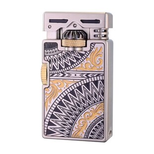 CHIEF/首领机械齿轮联动砂轮煤油打火机曼陀罗高颜值个性创意礼品