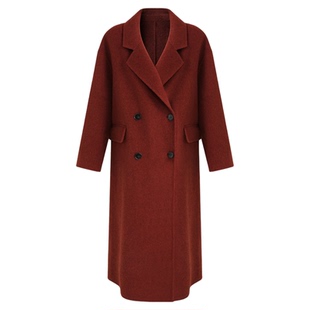 SeRinaBlue2026春季新款复古高级感安100%羊毛大衣女长款毛呢外套