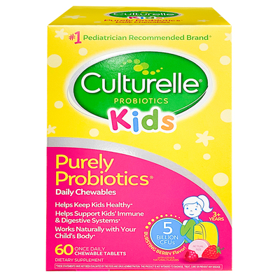 美国直邮 Culturelle康萃乐儿童LGG水果口味益生菌咀嚼片女性60片