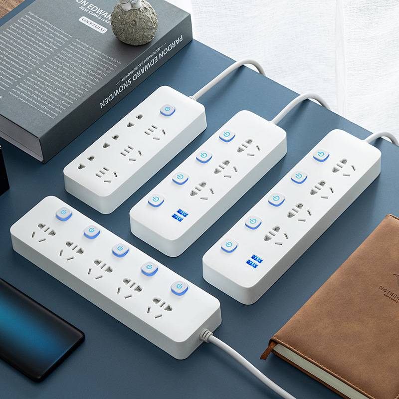 17插排批发家用插板带线插开关插座独立线板纯铜插排usb安全门芯