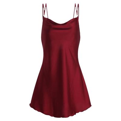 冰丝修身蝴蝶结吊带睡裙