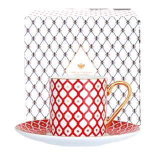 俄皇LOMONOSOV意式浓缩咖啡杯碟STAR系列高档精致骨瓷咖啡杯碟