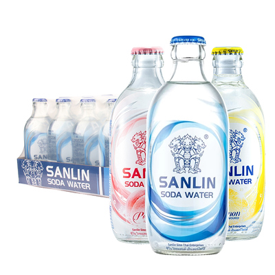 三麟苏打水无糖气泡水0糖0卡0脂肪苏打水335ml*24瓶整箱