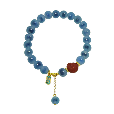 USITE官方蓝糖心白百合招财手链