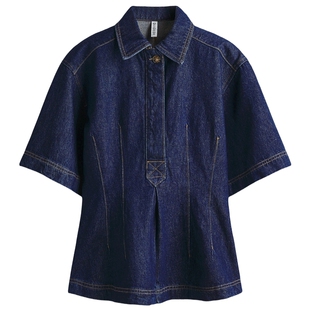 HM女装衬衫春季收腰潮流挺括量感商务通勤原牛牛仔衬衫1316800