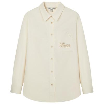 TeenieWeenie小熊女装衬衫秋季衬衣长袖通勤上衣简约休闲外套女装