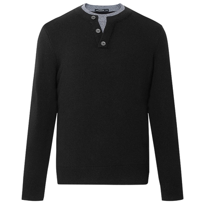 利郎官方含山羊绒假两件圆领毛衫