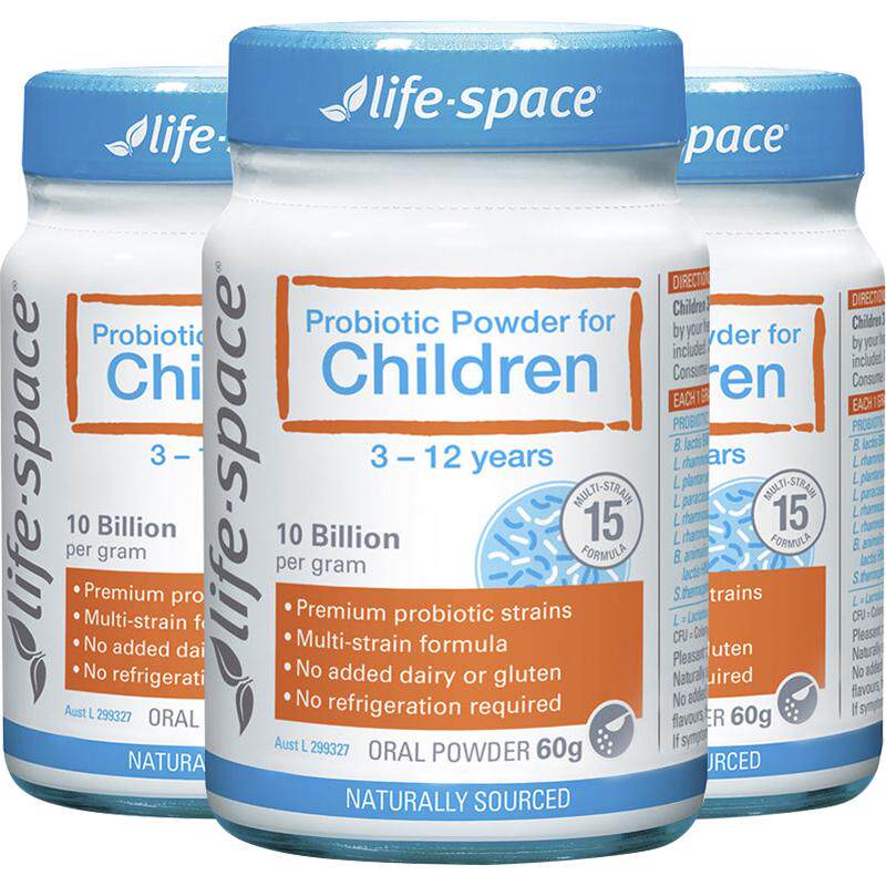 【自营】澳洲进口lifespace3-12岁儿童益生菌粉养护肠胃60g*3瓶