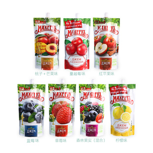 俄罗斯进口果肉果酱蓝莓草莓混合味佐餐面包酱300克袋装美味食品