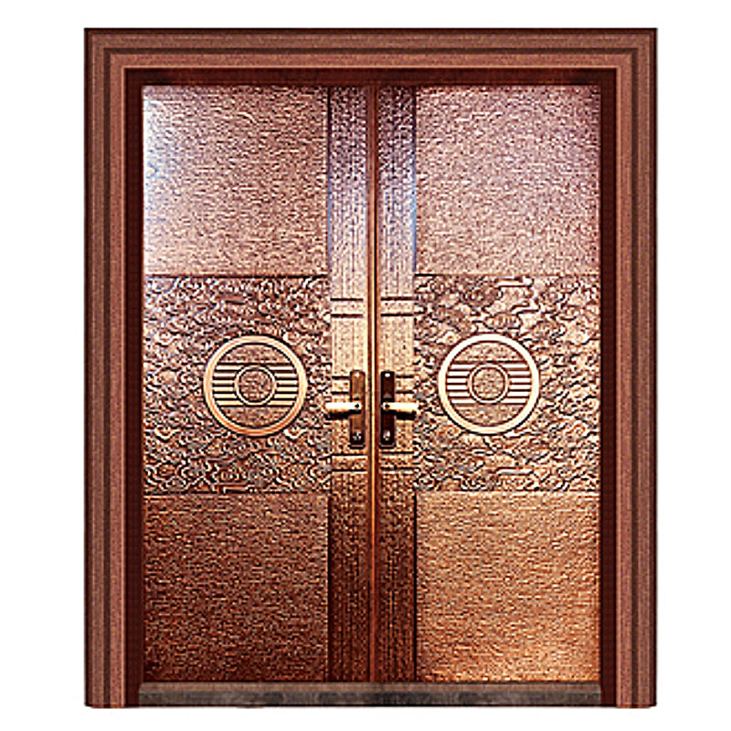 铜门别墅大门进户门对开门入户双开门家用中式单门防盗门