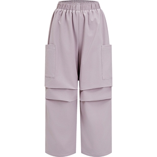 本来BENLAI女童抗皱防泼水宽松运动工装直筒裤25冬新款BTA650057