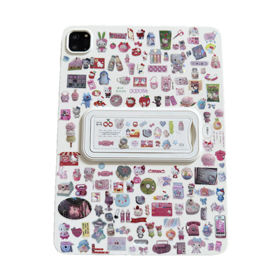 古早kitty乳白色亲肤支架适用苹果三星华为2025ipadpro保护套TPU平板Air3467壳第十代小红米Matepad少女S软89