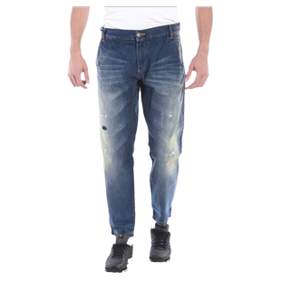 ARMANI JEANS阿玛尼男士低腰宽松水洗白破洞牛仔长裤A6Y311K正品