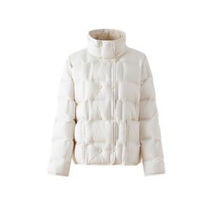 OSA欧莎撞色翻领鸭绒羽绒服女2025冬季新款简约休闲时尚保暖外套