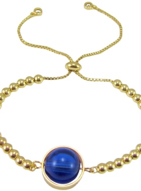 铜镀18k真金香薰琉璃女扩香手环