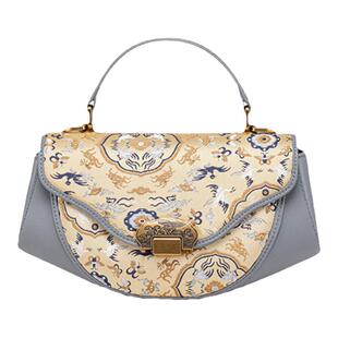 良锦记非遗宋锦国风真皮元宝包母亲节送礼新中式香云纱牛皮手提包