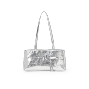 ANGELSKY腋下包银色包包女蓝色法棍包小众蝴蝶结粉色帕斯蒂尔风包