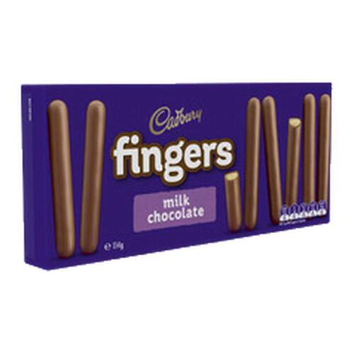 澳代购直邮Cadbury吉百利fingers牛奶巧克力手指饼干进口食品114g