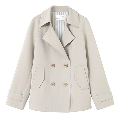 亦白春季通勤百搭短风衣外套女