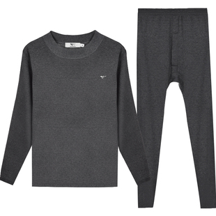 七匹狼男士保暖内衣套装加绒加厚冬季中老年棉毛衫半高领防寒男款