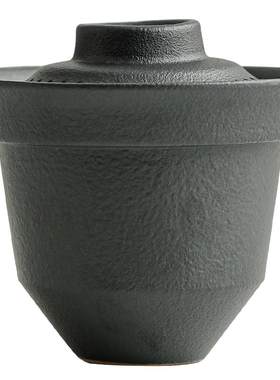 青石釉陶瓷二才盖碗茶杯