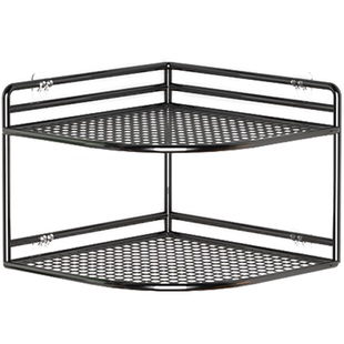 厨房免打孔转角置物架壁挂式墙角分层放锅架子多功能拐角三角锅架