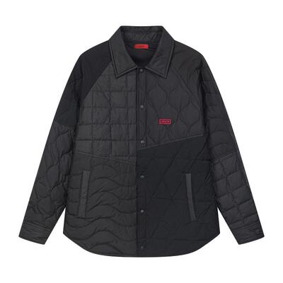 INXX轻薄小翻领刺绣夹克休闲简约棉服宽松拼接设计感外套男女同款