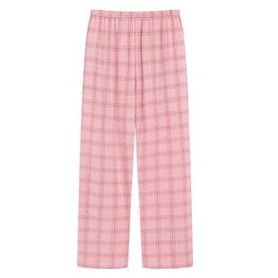 三枪2025秋季全棉女士睡裤水柔棉休闲格纹长裤可外穿纯棉家居裤