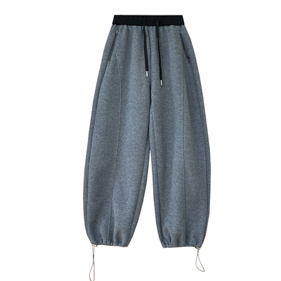 拉链口袋休闲卫裤女秋冬加绒裤子