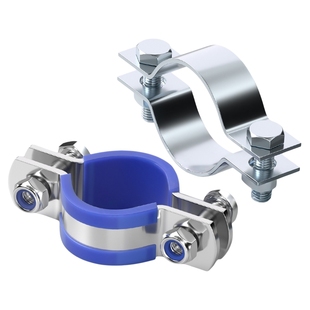 扁铁钢带电线杆抱箍镀锌双面固定器水泥杆灯杆钢管柱子管卡子大全