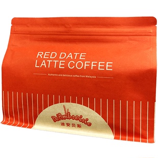 马来西亚原装进口白咖啡红枣拿铁速溶咖啡粉脱脂奶粉调配无加蔗糖