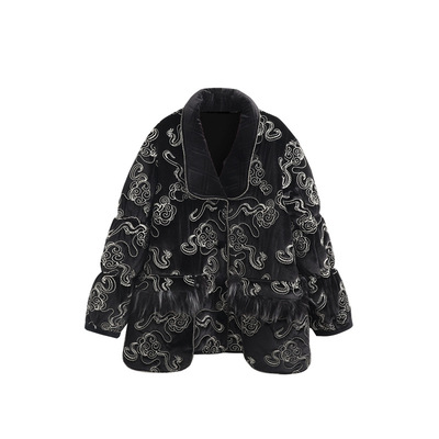 原创亮片绣花睡衣女秋冬季加绒