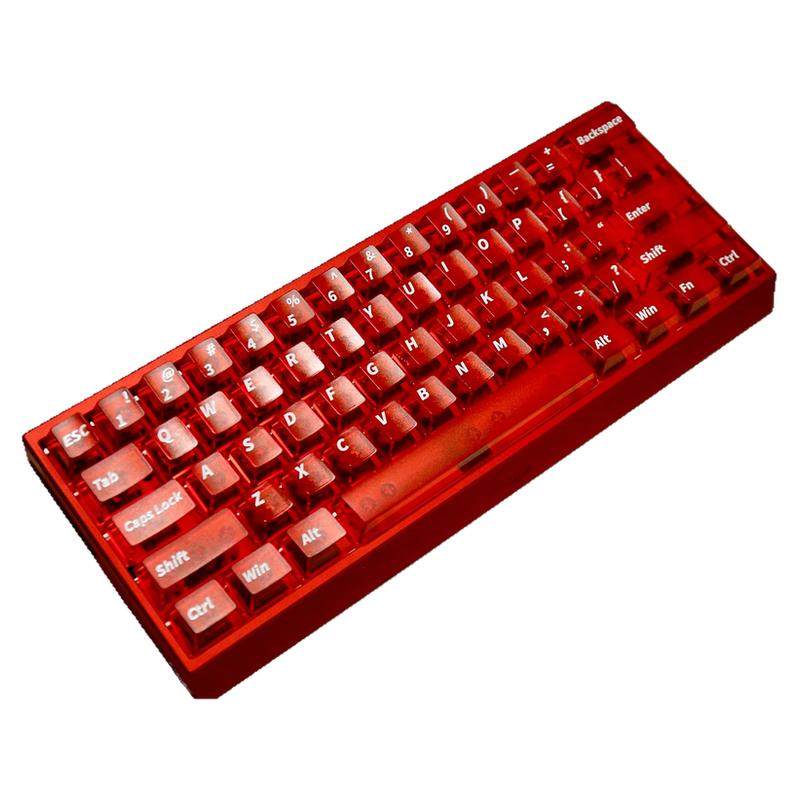潮玩客PC原厂高度正面雾透光透明键帽机械键盘适配60 75 100通用