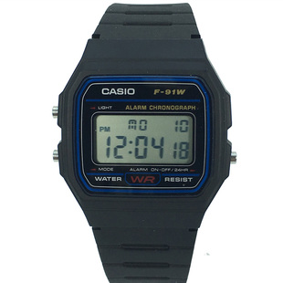 卡西欧手表CASIO F-94WA-9运动多功能防水黑色复古学生电子小方表
