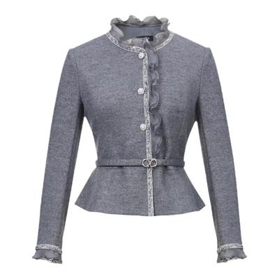 音影儿时尚套装复古毛呢摩登风