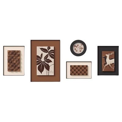 中古风马到成功壁画复古客厅装饰