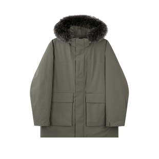 NAUTICA/诺帝卡黑帆男装冬季防轻泼水派克白鹅绒服JB4402