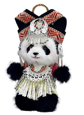 Janepanda骨架熊猫毛绒包挂件