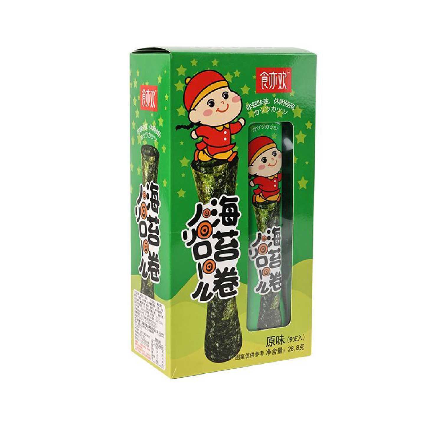 食亦欢海苔卷28.8g单盒装解馋小零食儿童香脆紫菜即食休闲零食