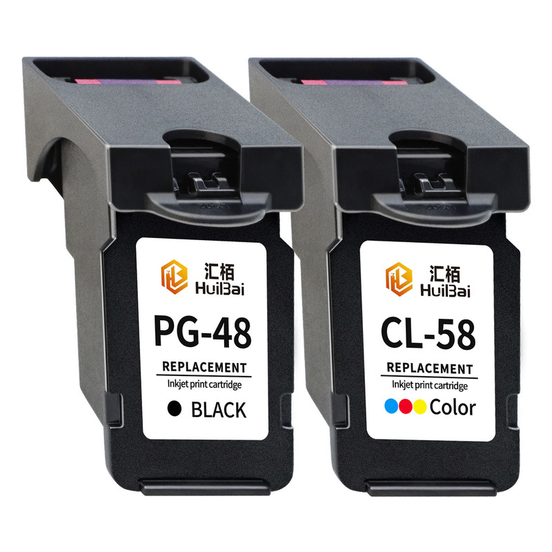 汇栢适用佳能PG48墨盒E478/R可加墨E3480喷墨打印机连供墨水盒E488 E4280 E4580 E468 E418 E408黑彩色CL-58S