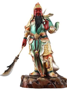 信扬黄铜包平安佛堂关二爷摆件