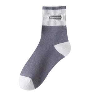 袜子男秋冬季中筒袜纯色袜男生长袜运动ins潮袜防臭透气吸汗诸暨