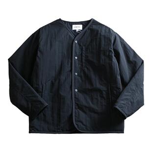 外贸日单 冬季男士夹棉夹棉加厚轻盈保暖复古休闲V领棉衣棉服外套